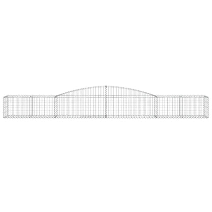 Gabioner bågformade 2 st 400x50x40/60 cm galvaniserat järn