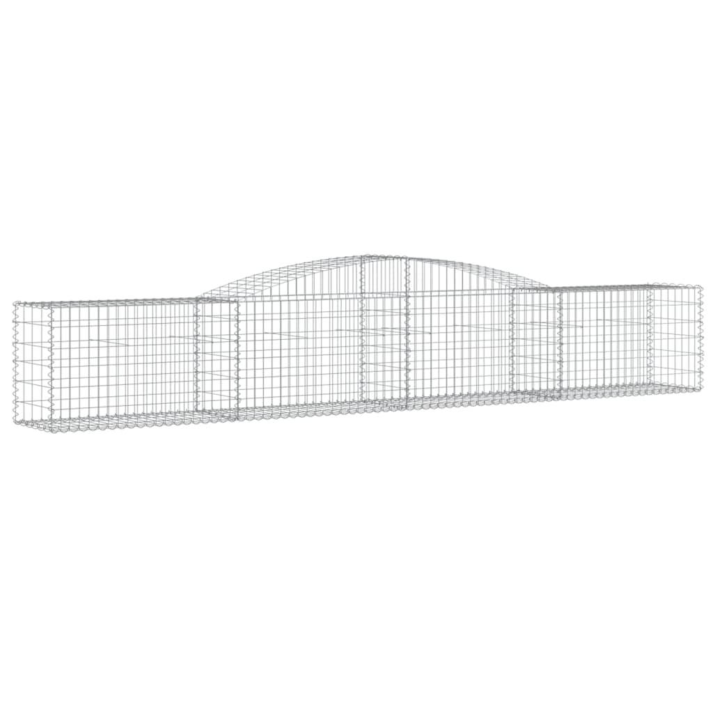 Gabioner bågformade 2 st 400x50x60/80 cm galvaniserat järn