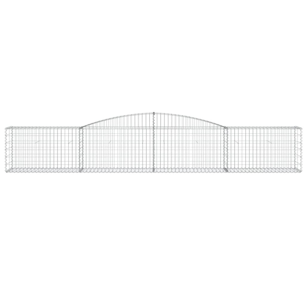 Gabioner bågformade 2 st 400x50x60/80 cm galvaniserat järn