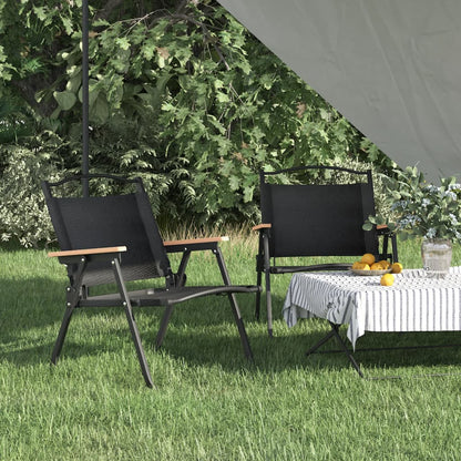 Campingstolar 2 st svart 54x43x59cm oxfordtyg