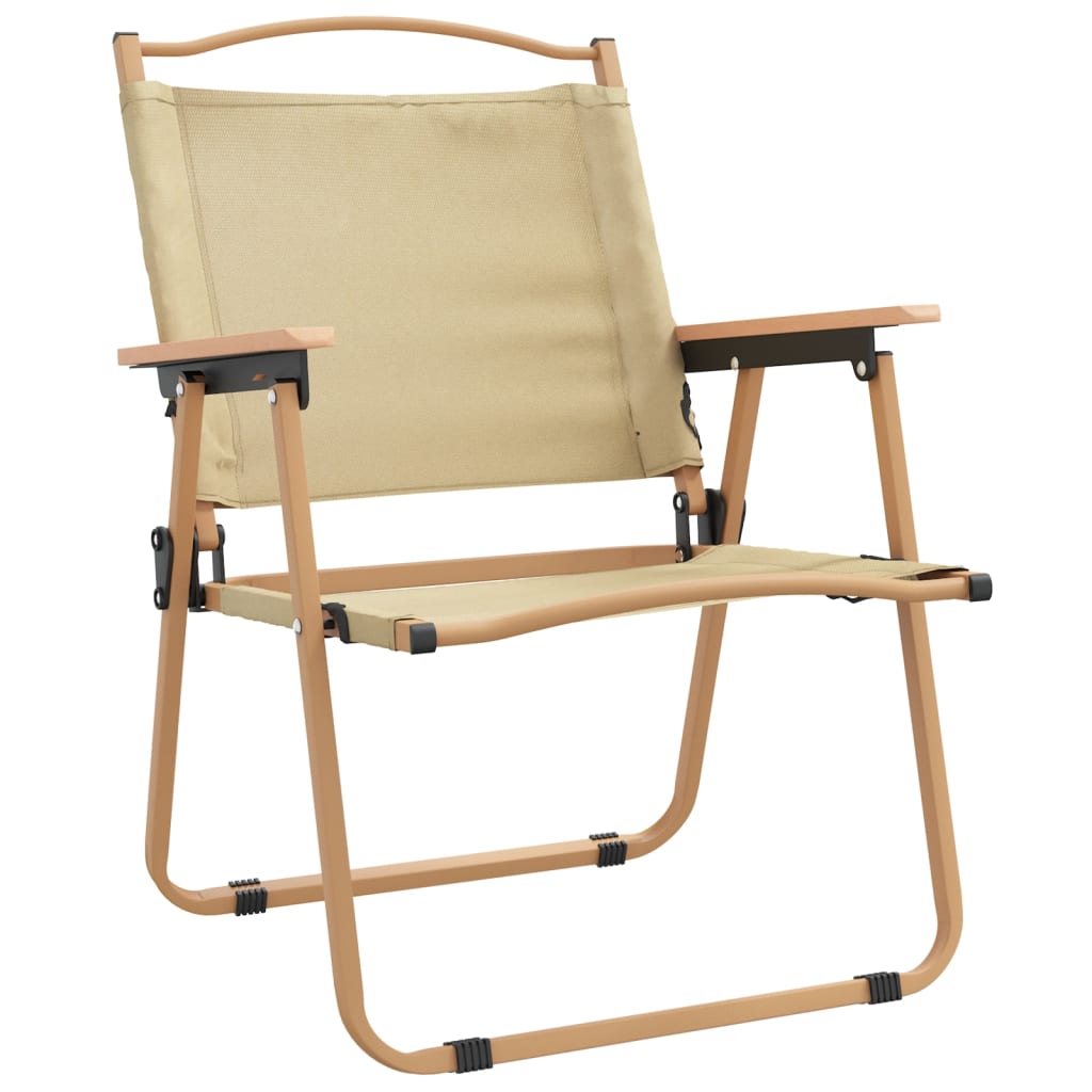 Campingstolar 2 st Beige 54x55x78 cm oxfordtyg