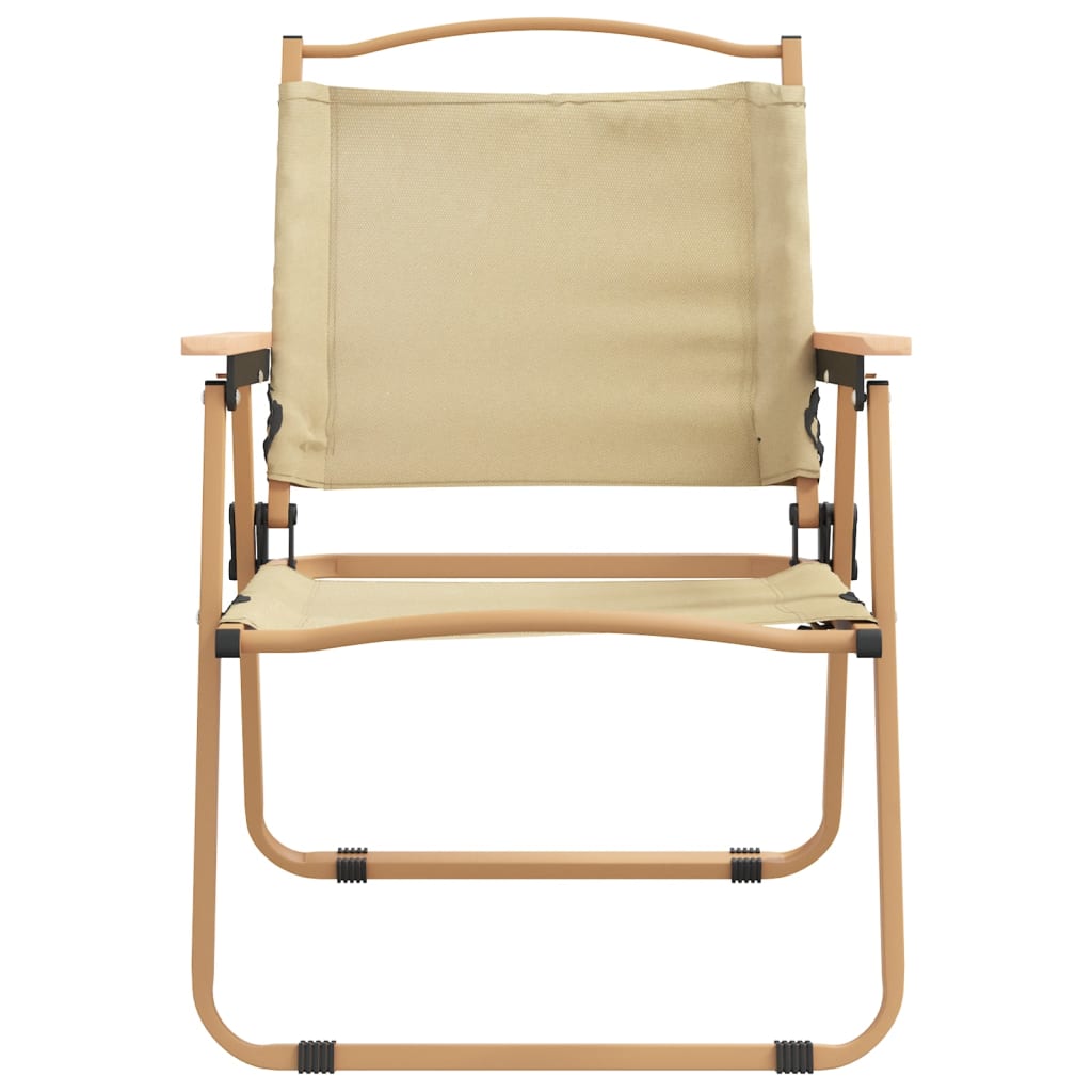 Campingstolar 2 st Beige 54x55x78 cm oxfordtyg