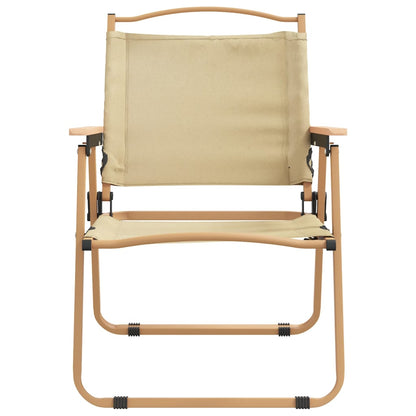 Campingstolar 2 st Beige 54x55x78 cm oxfordtyg