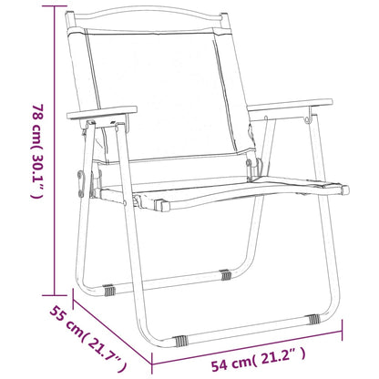 Campingstolar 2 st Beige 54x55x78 cm oxfordtyg