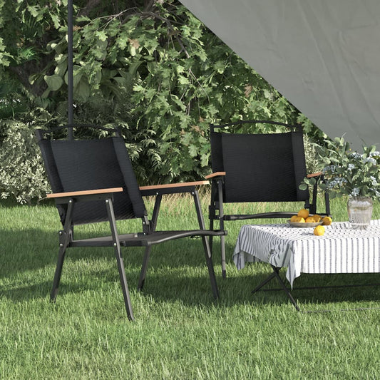 Campingstolar 2 st svart 54x55x78 cm oxfordtyg