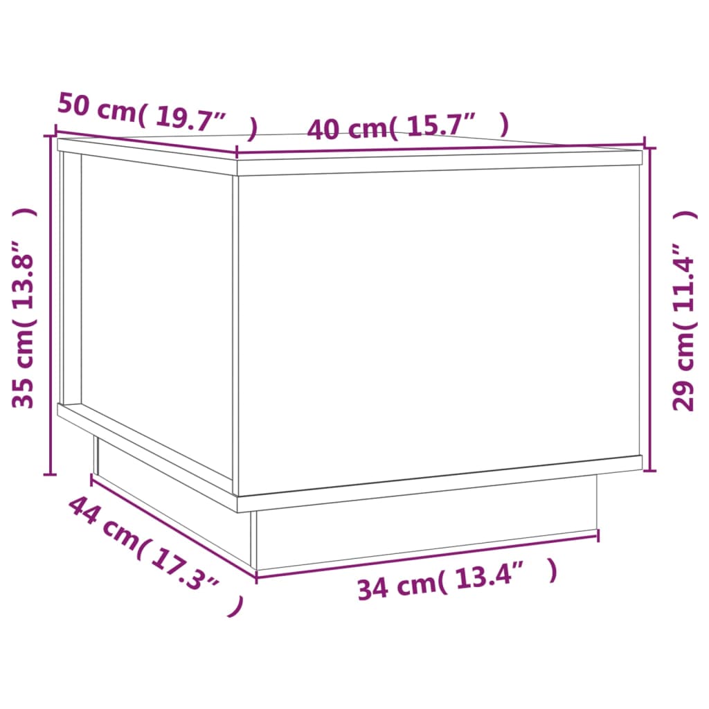 Soffbord 40x50x35 cm massiv furu