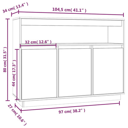 Skänk 104,5x34x80 cm massiv furu