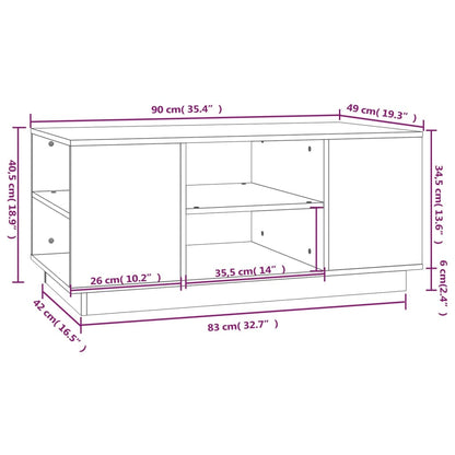 Soffbord honungsbrun 90x49x40,5 cm massiv furu