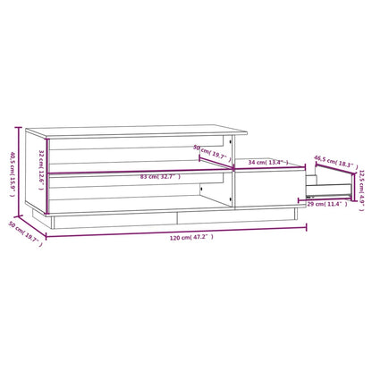 Soffbord 120x50x40,5 cm massiv furu