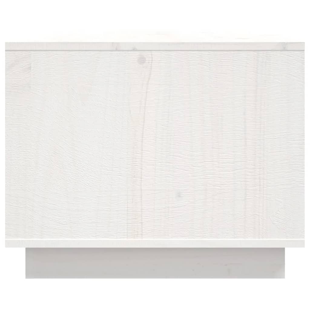 Soffbord vit 80x50x40 cm massivt furu