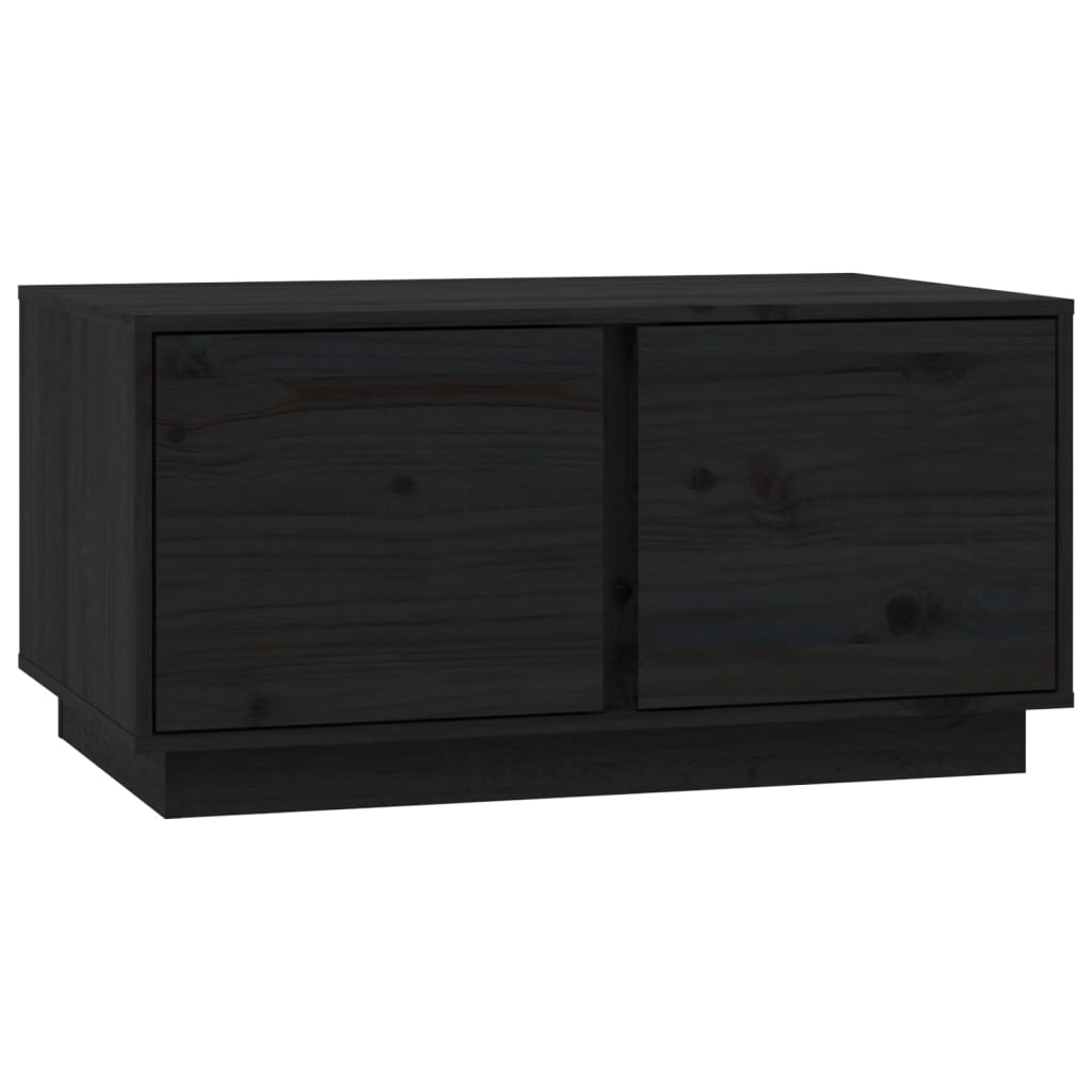 Soffbord svart 80x50x40 cm massivt furu