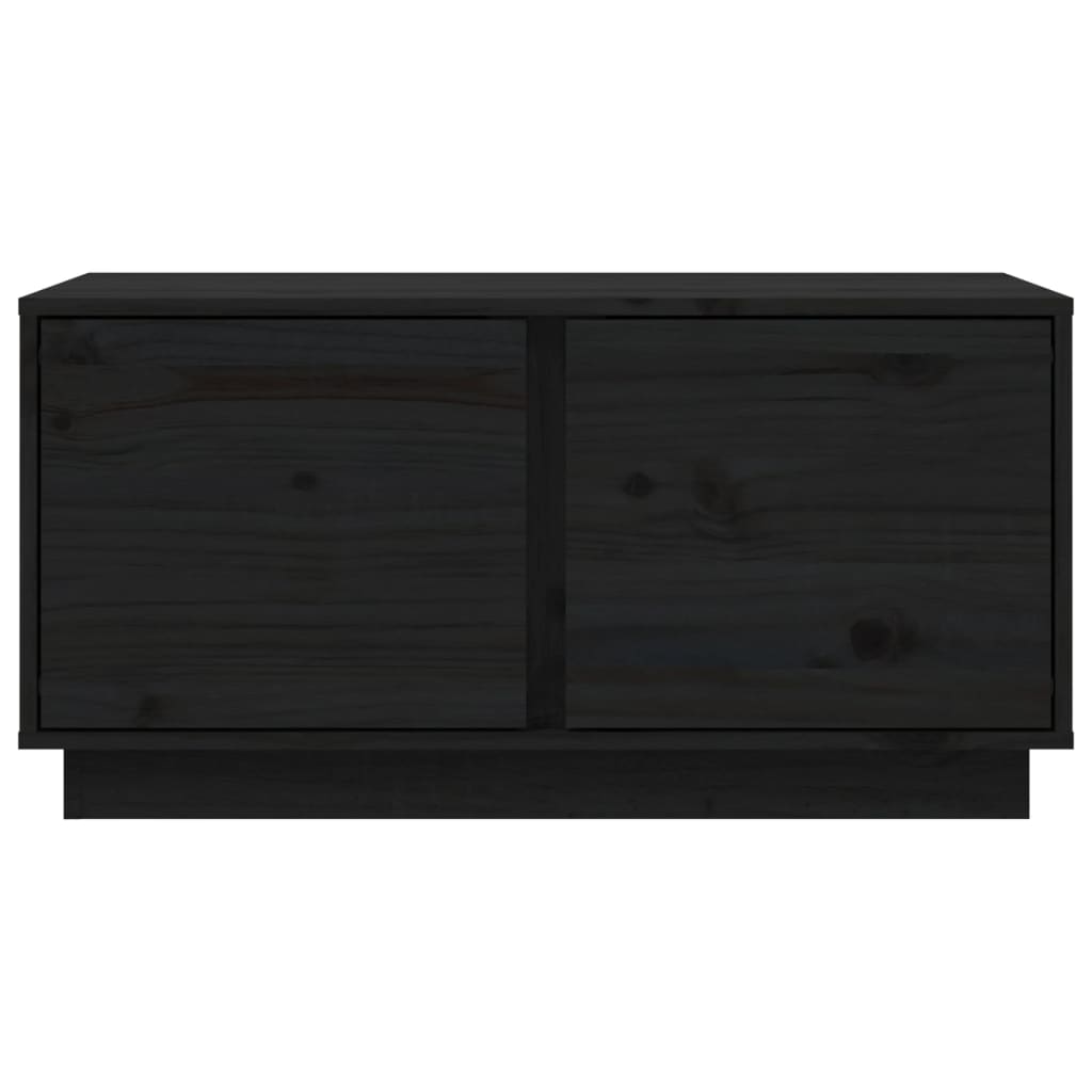 Soffbord svart 80x50x40 cm massivt furu