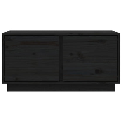 Soffbord svart 80x50x40 cm massivt furu