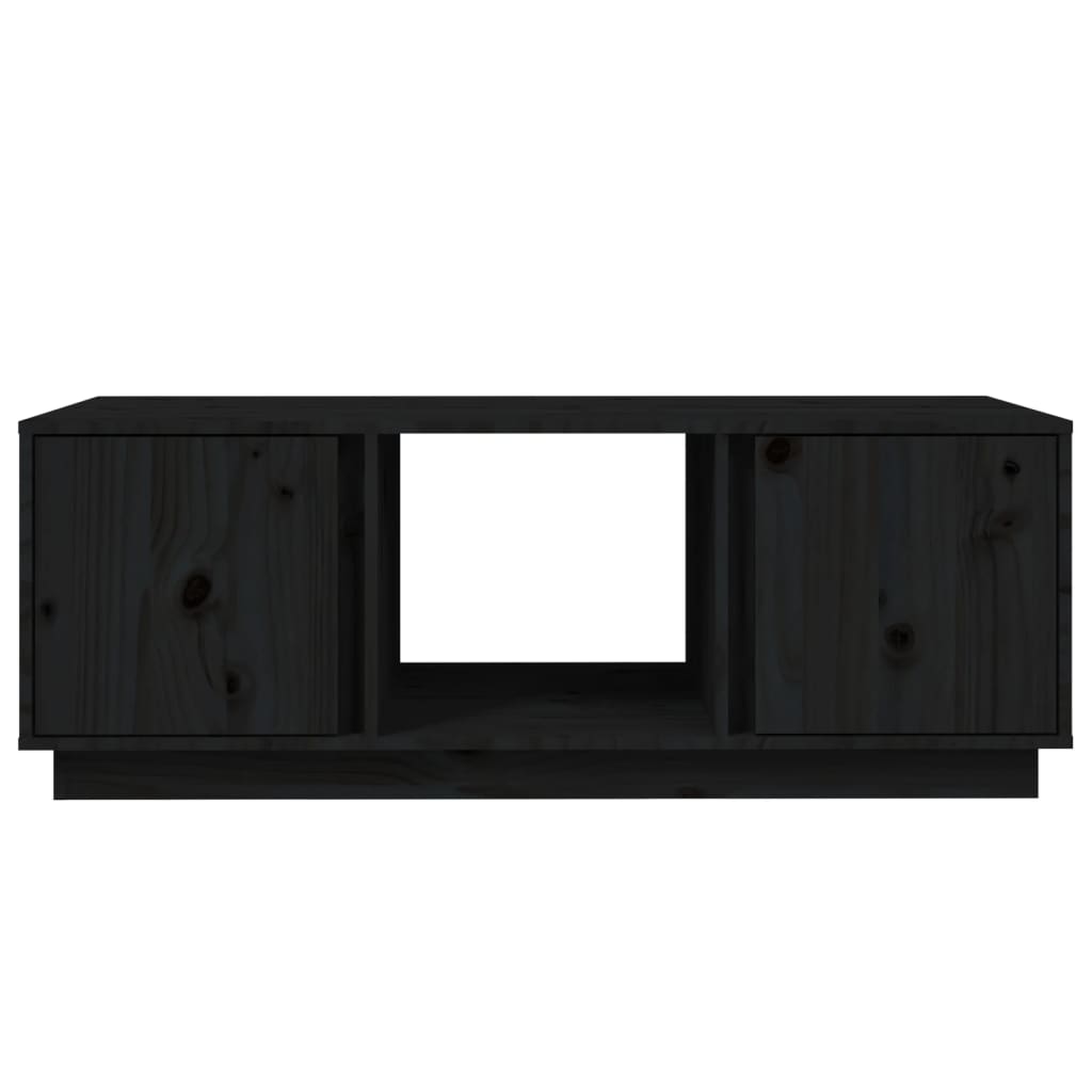 Soffbord svart 110x50x40 cm massiv furu