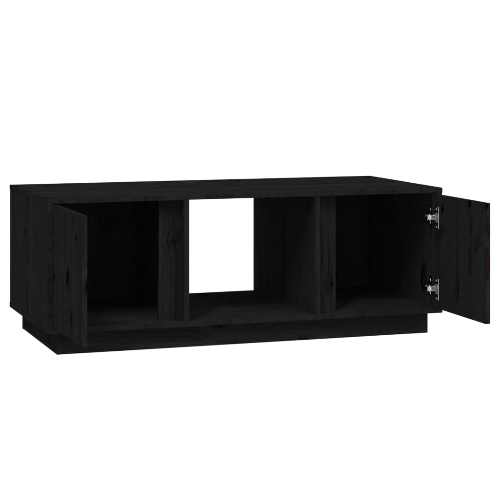 Soffbord svart 110x50x40 cm massiv furu