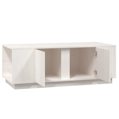 Soffbord vit 110x50x40 cm massiv furu