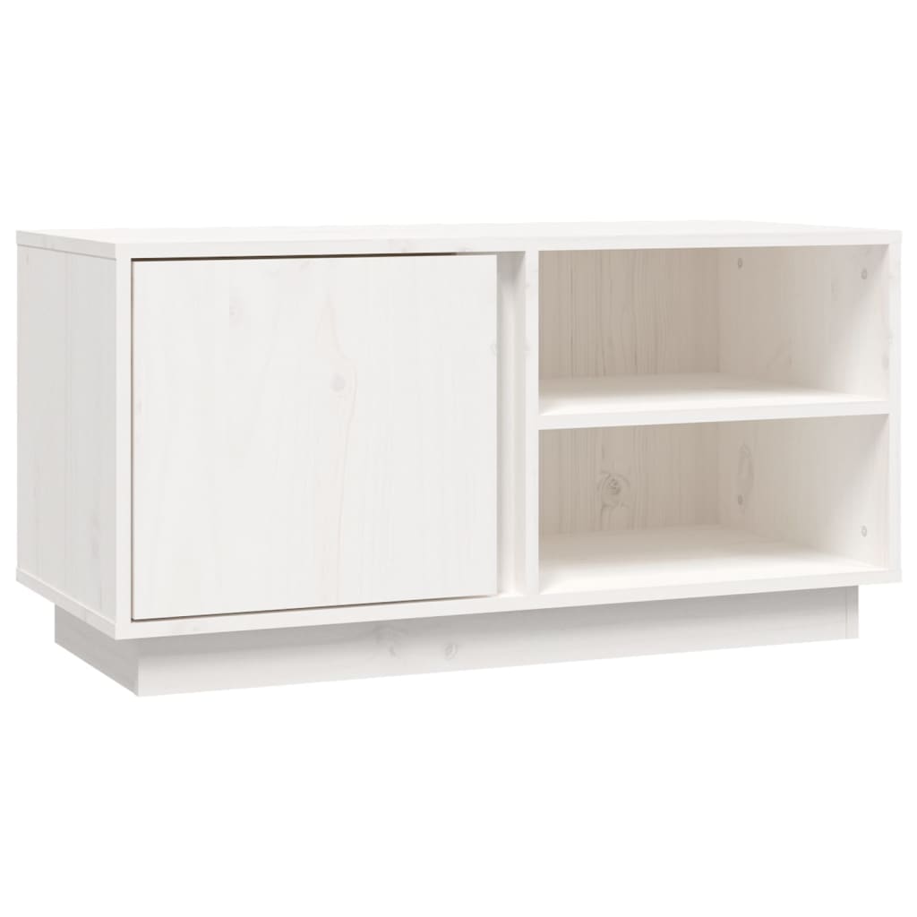 Tv-bänk vit 80x35x40,5 cm massiv furu