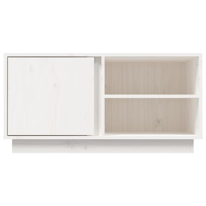 Tv-bänk vit 80x35x40,5 cm massiv furu