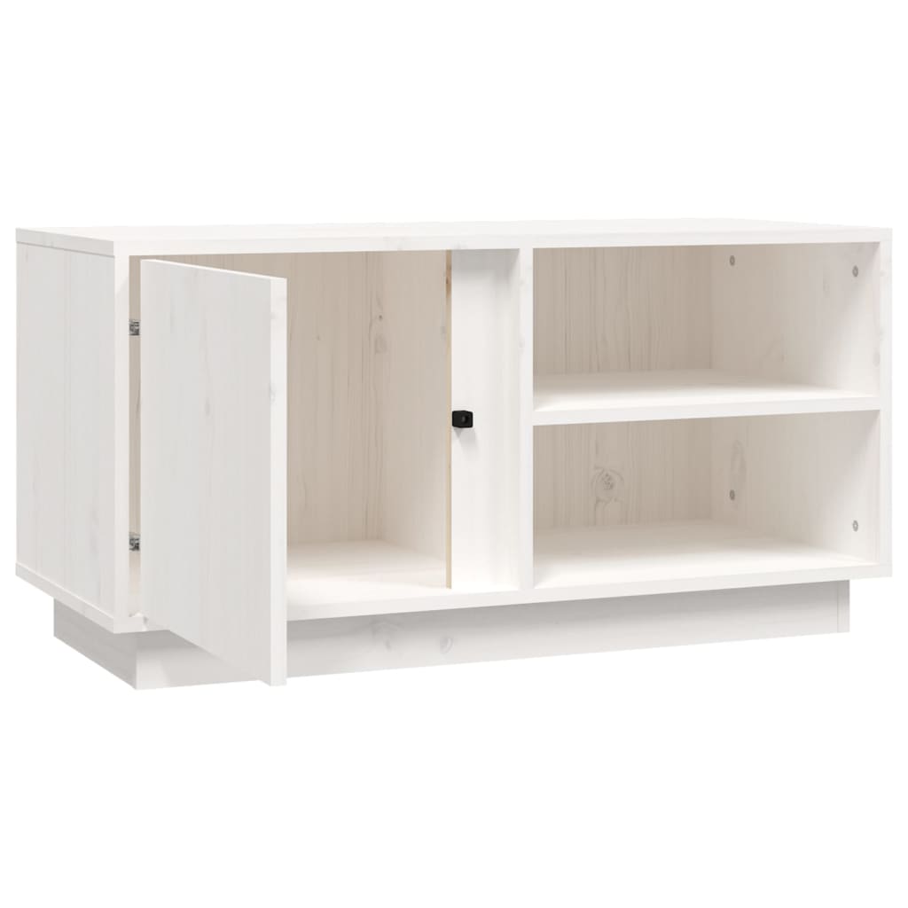 Tv-bänk vit 80x35x40,5 cm massiv furu