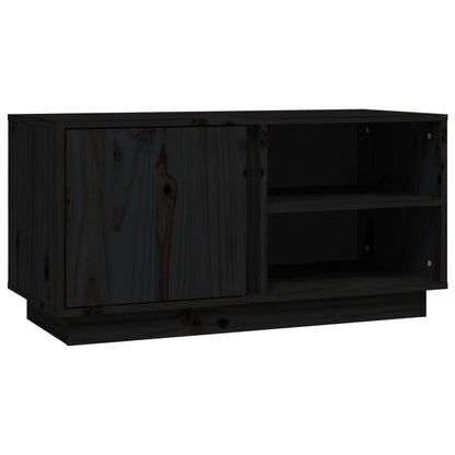 Tv-bänk svart 80x35x40,5 cm massiv furu