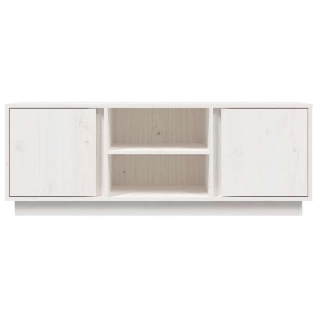 Tv-bänk vit 110x35x40,5 cm massiv furu