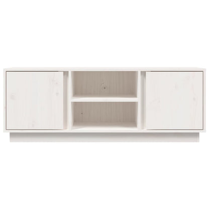 Tv-bänk vit 110x35x40,5 cm massiv furu