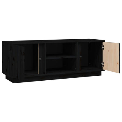 Tv-bänk svart 110x35x40,5 cm massiv furu