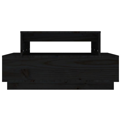 Soffbord svart 80x55x40,5 cm massiv furu