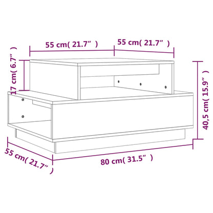 Soffbord svart 80x55x40,5 cm massiv furu