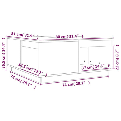 Soffbord 80x81x36,5 cm massiv furu