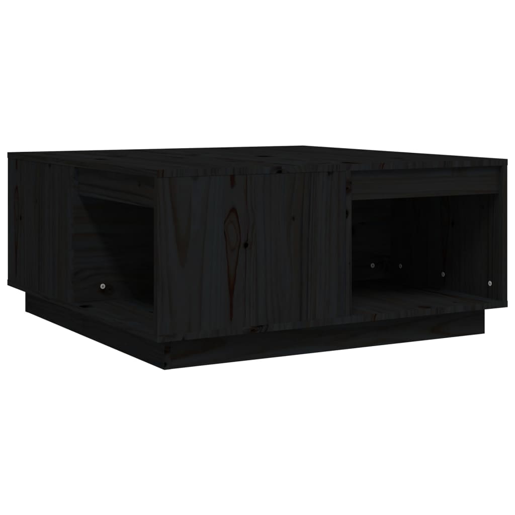 Soffbord svart 80x81x36,5 cm massiv furu