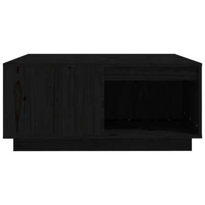 Soffbord svart 80x81x36,5 cm massiv furu