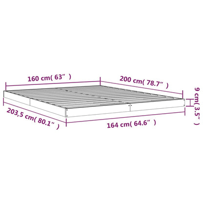 Sängram vit 160x200 cm massiv furu