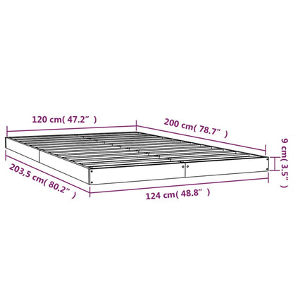 Sängram vit 120x200 cm massiv furu