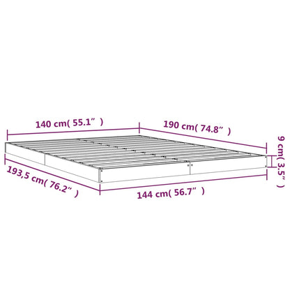 Sängram vit 140x190 cm massiv furu