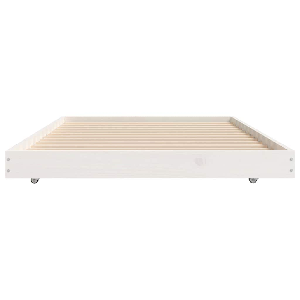 Sängram utan madrass vit 90x190 cm massiv furu