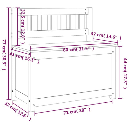 Bänk vit 80x41x77 cm massiv furu