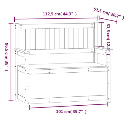 Bänk vit 112,5x51,5x96,5 cm massiv furu