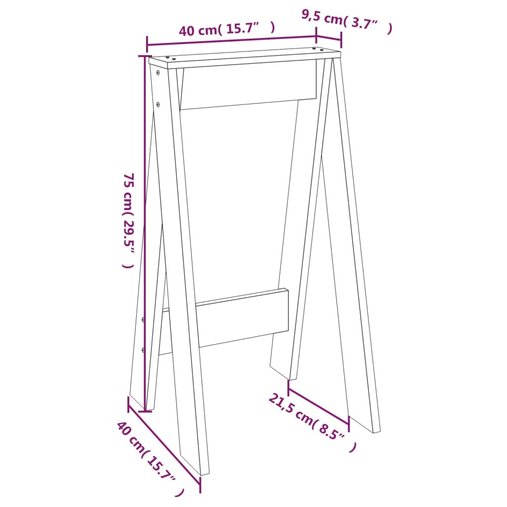 Pallar 2 st vit 40x40x75 cm massiv furu