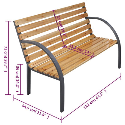 Trädgårdsbänk 112 cm massivt granträ