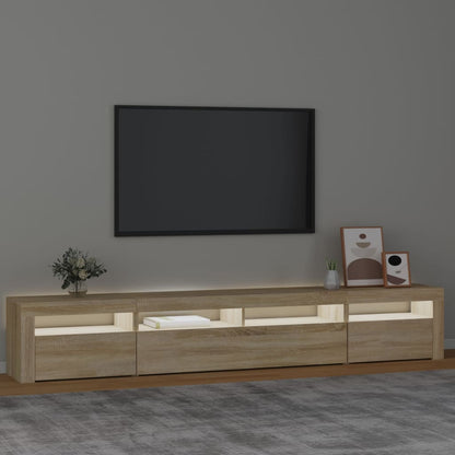 Tv-bänk med LED-belysning sonoma ek 240x35x40 cm