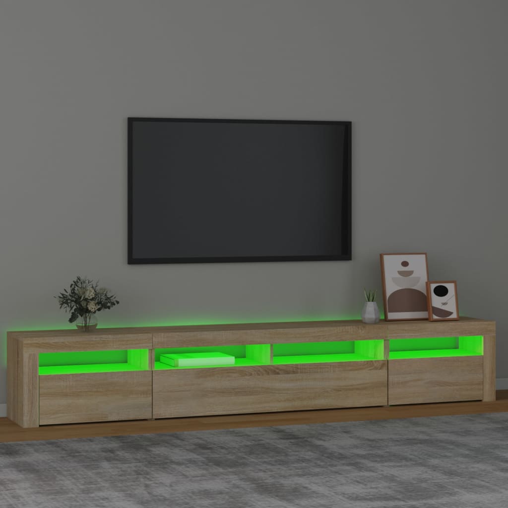 Tv-bänk med LED-belysning sonoma ek 240x35x40 cm