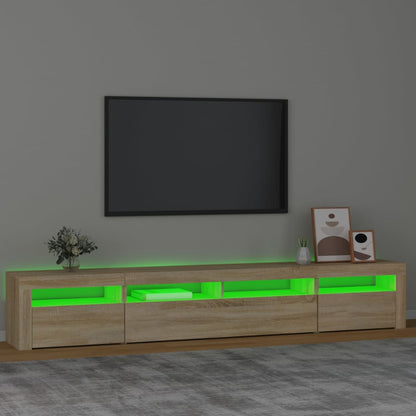 Tv-bänk med LED-belysning sonoma ek 240x35x40 cm