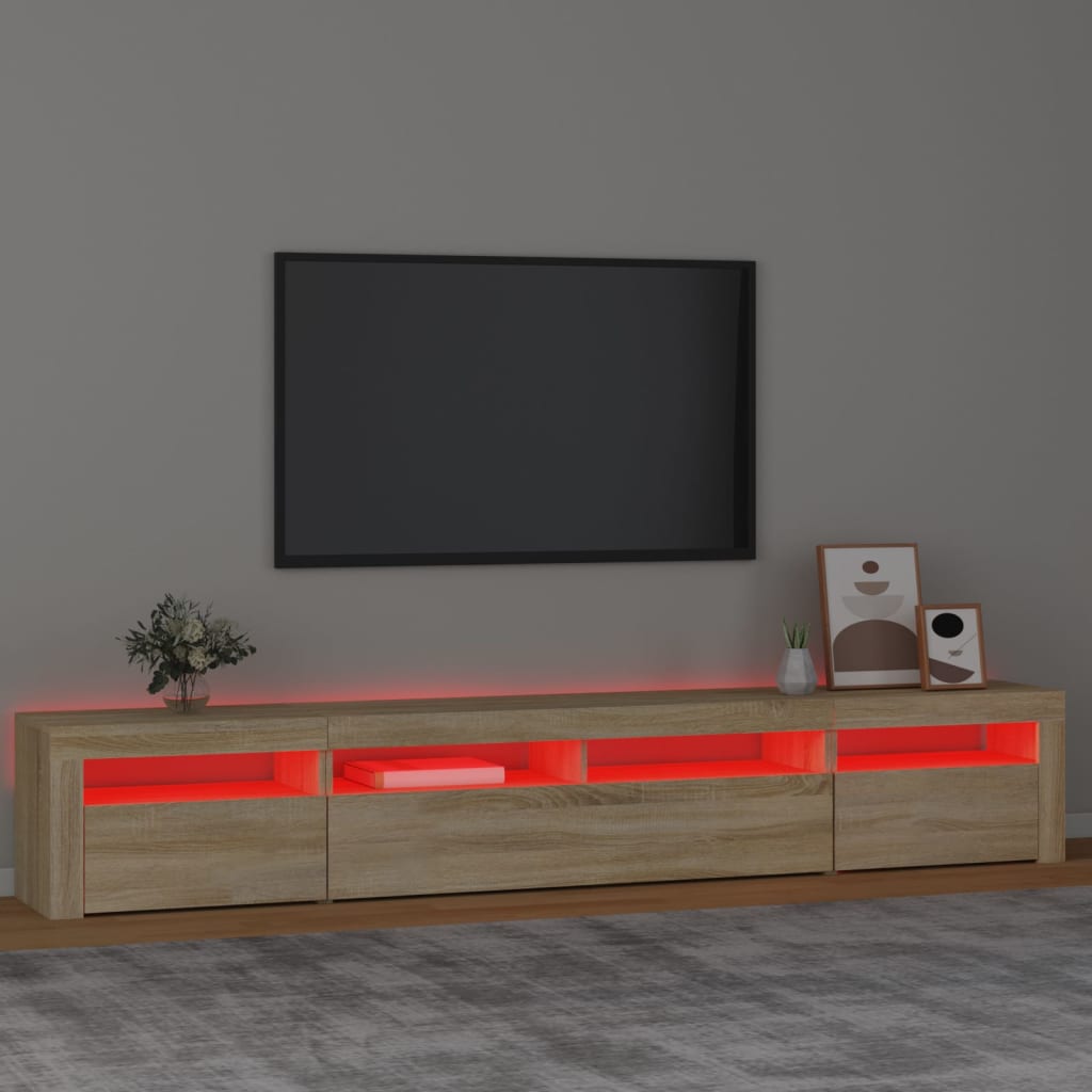 Tv-bänk med LED-belysning sonoma ek 240x35x40 cm