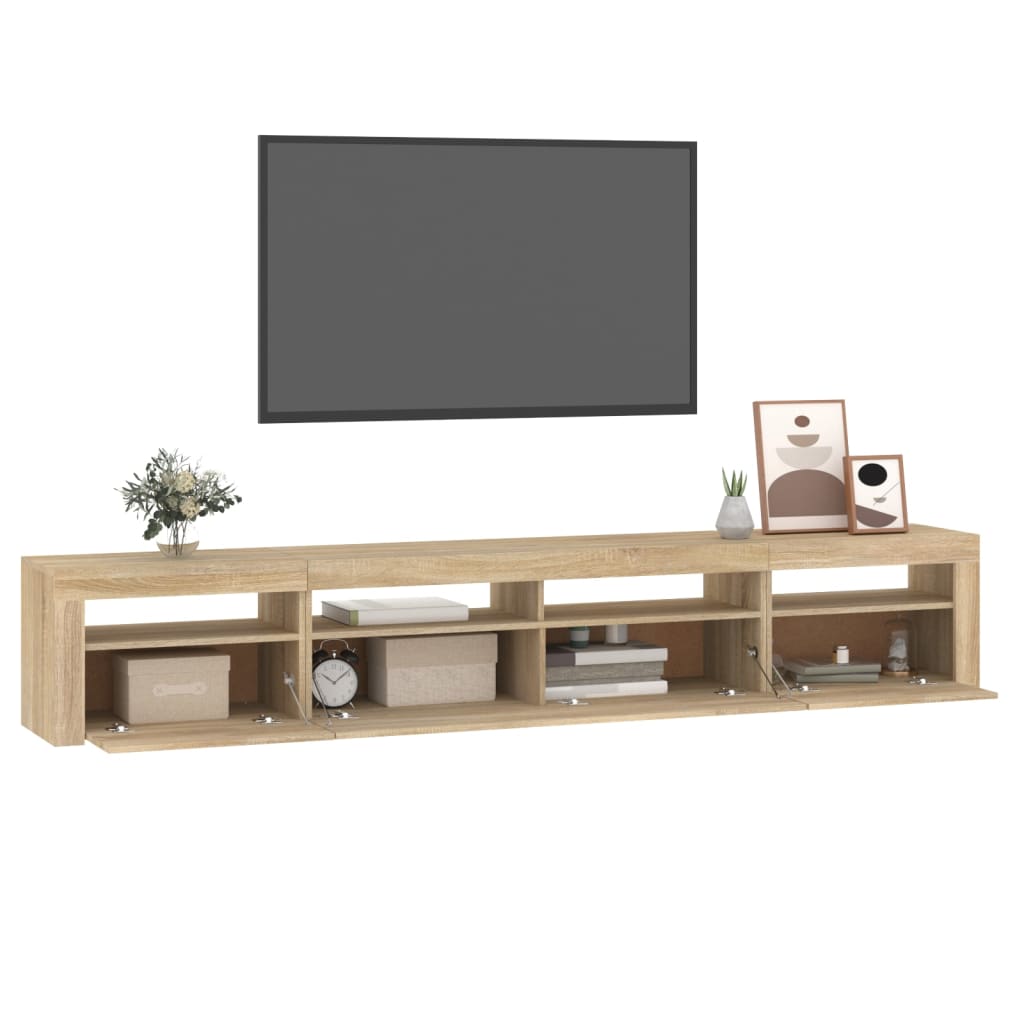 Tv-bänk med LED-belysning sonoma ek 240x35x40 cm