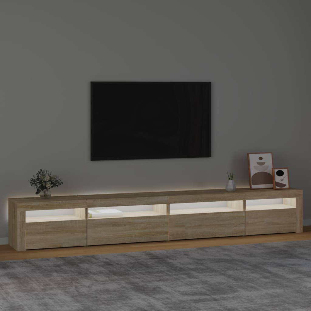 Tv-bänk med LED-belysning sonoma ek 270x35x40 cm