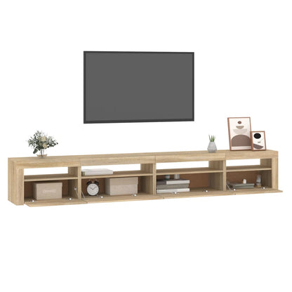 Tv-bänk med LED-belysning sonoma ek 270x35x40 cm