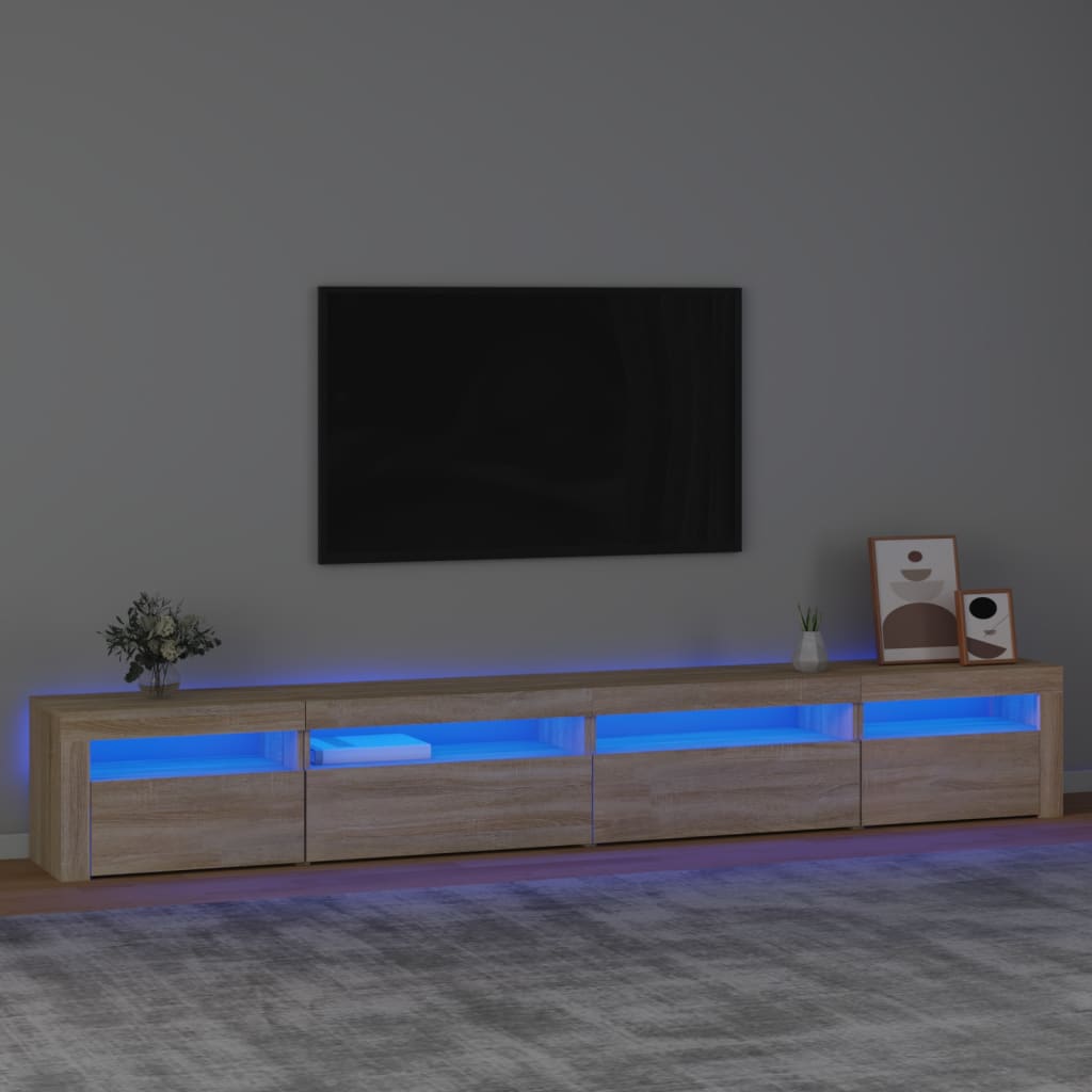 Tv-bänk med LED-belysning sonoma ek 270x35x40 cm