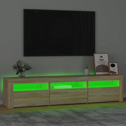 Tv-bänk med LED-belysning sonoma ek 180x35x40 cm