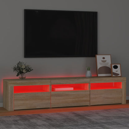 Tv-bänk med LED-belysning sonoma ek 180x35x40 cm